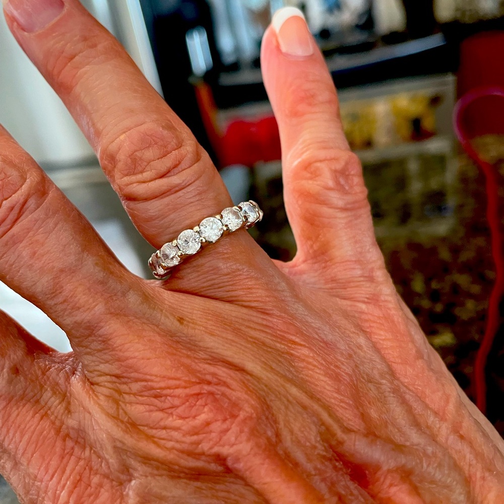 14kt. Solid White Gold Eternity Ring - image 1